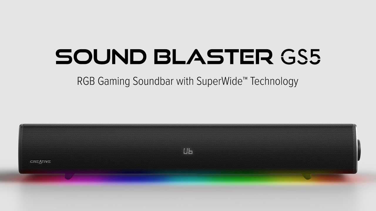 מקרן קול לגיימינג Creative Sound Blaster GS5 ברוחב 51 ס"מ 60W עם תאורת RGB יבואן רשמי