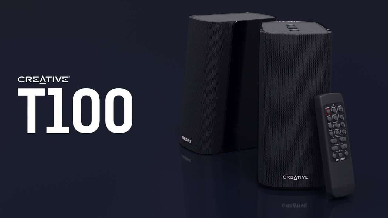 רמקולים למחשב Creative T100 קריאייטיב Hi-Fi 2.0 בעוצמת 80W עם כניסה אופטית ובלוטות' יבואן רשמי