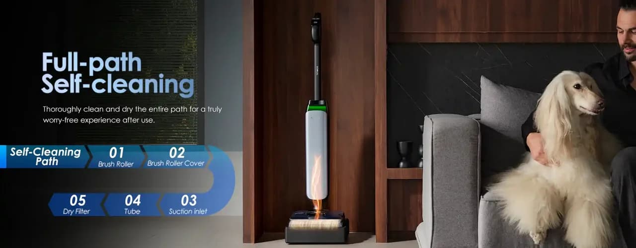 שואב שוטף אלחוטי Tineco FLOOR ONE S9 Artist Pro – עד 75 דקות עבודה