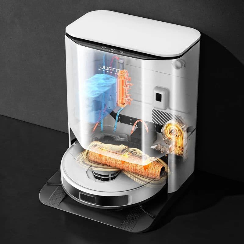 שואב אבק רובוטי שוטף UWANT U300 V25 ‏13,000Pa עם רולר מקרצף ואפשרות חיבור לצנרת | יבואן רשמי-משלוח מהיר