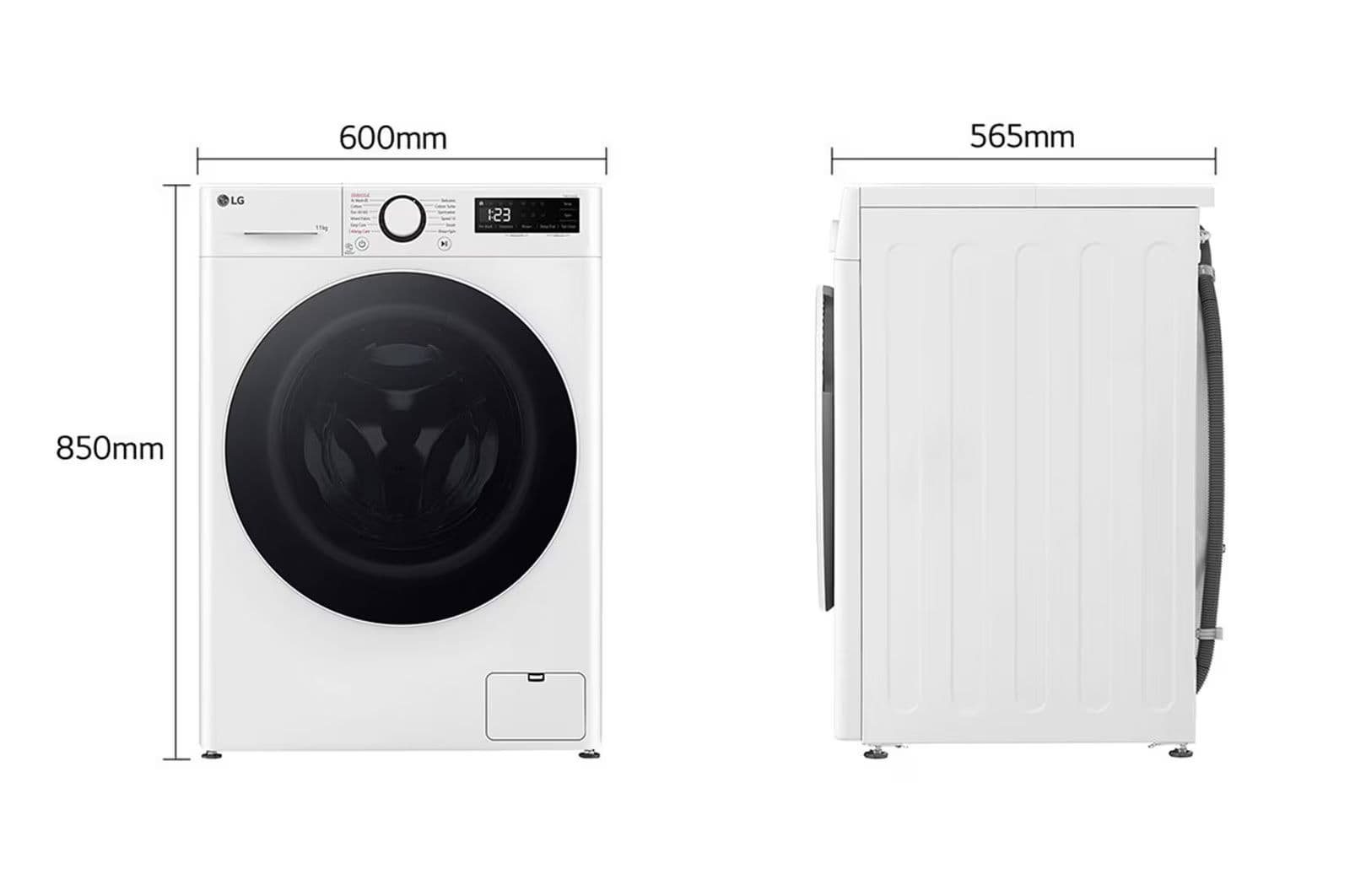 LG WF11114WBW: מכונת כביסה 11 ק"ג עם AI DD™, קיטור ודירוג A-10% אנרגטי | יבואן רשמי