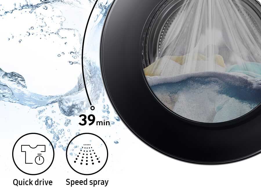 מכונת כביסה 9 ק״ג Samsung WW90DG6U95LKKJ עם AI Ecobubble ו־AI Wash | יבואן רשמי