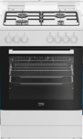 Beko FSE62122DWDSL תנור משולב כיריים בקו 72 ליטר 4 מבערי גז צבע לבן רוחב 60 טורבו - יבואן רשמי