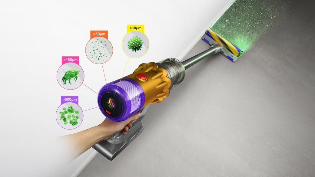 שואב אבק אלחוטי Dyson V12 Detect Slim Absolute SV46 עם Fluffy Optic™ - יבואן רשמי | משלוח מהיר