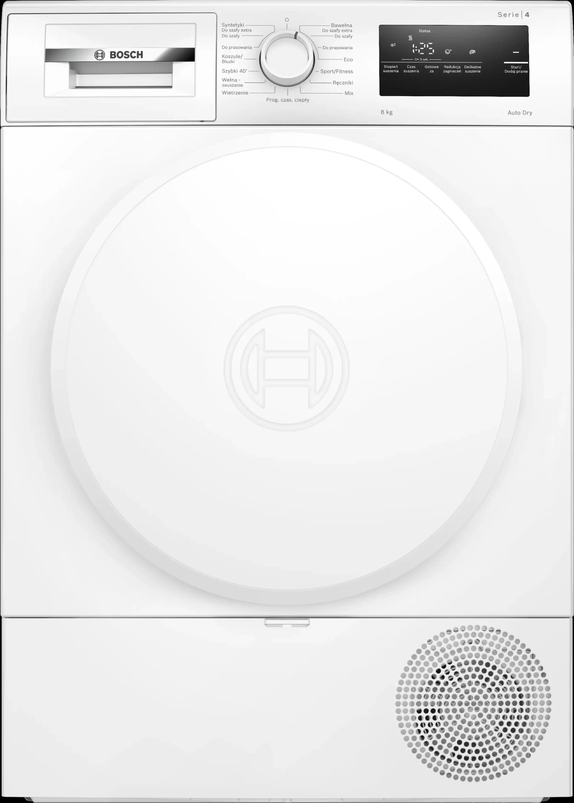 מייבש כביסה 8 ק״ג Bosch Serie 4 WTH83277PL משאבת חום AutoDry- משלוח מהיר