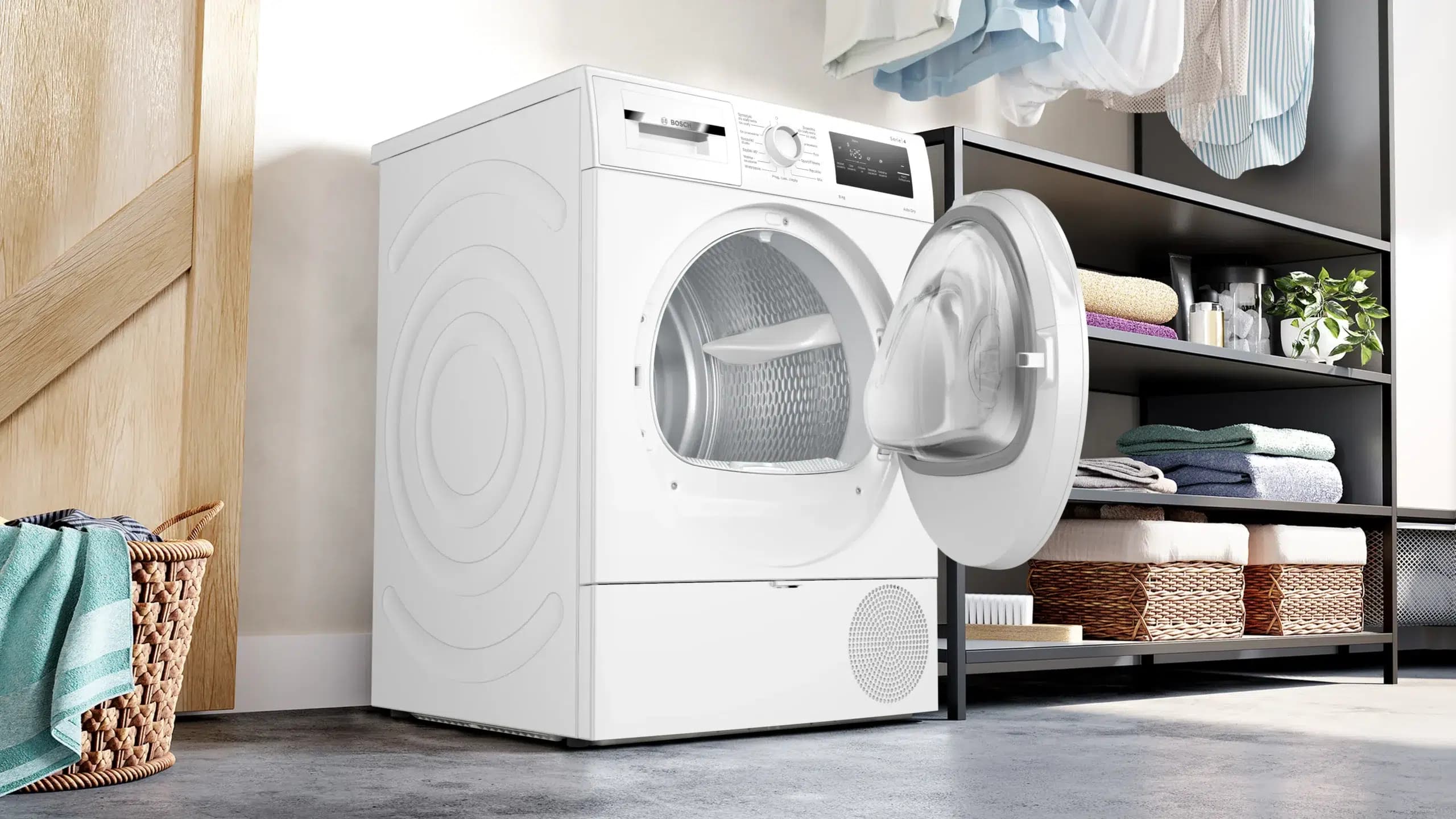 מייבש כביסה 8 ק״ג Bosch Serie 4 WTH83277PL משאבת חום AutoDry- משלוח מהיר