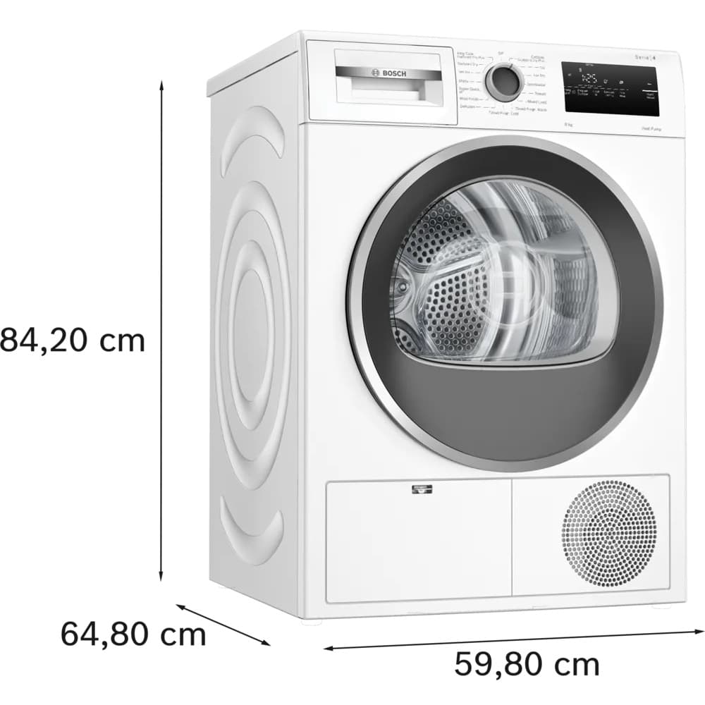 מייבש כביסה עם משאבת חום 8 ק"ג Bosch Serie 4 WTH85225