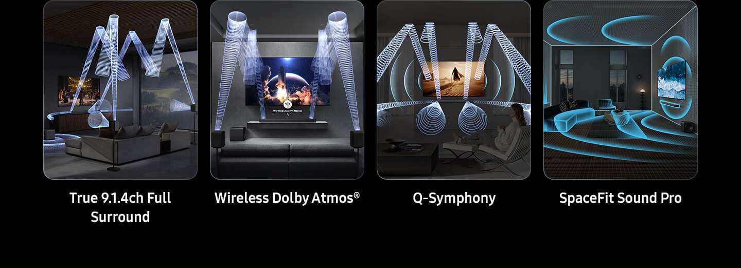 מקרן קול Samsung HW-Q930H ‏9.1.4 ערוצים Dolby Atmos עם סאב וופר ורמקולים אחוריים | יבואן רשמי-משלוח מהיר