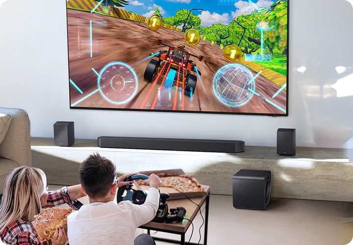 מקרן קול Samsung HW-Q990H ‏11.1.4 ערוצים Dolby Atmos עם סאבוופר ורמקולים אחוריים - יבואן רשמי משלוח מהיר