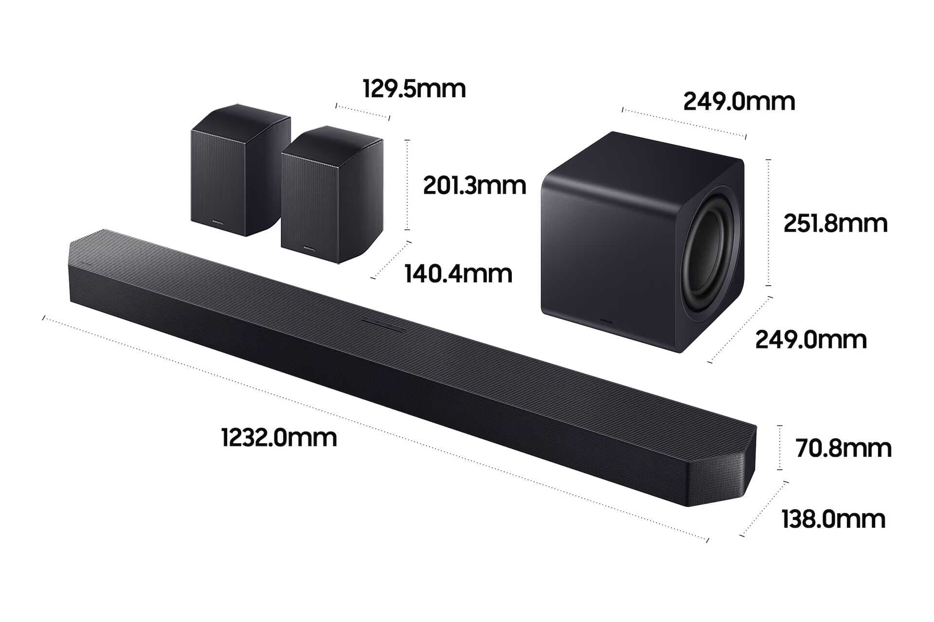 מקרן קול Samsung HW-Q990H ‏11.1.4 ערוצים Dolby Atmos עם סאבוופר ורמקולים אחוריים - יבואן רשמי משלוח מהיר