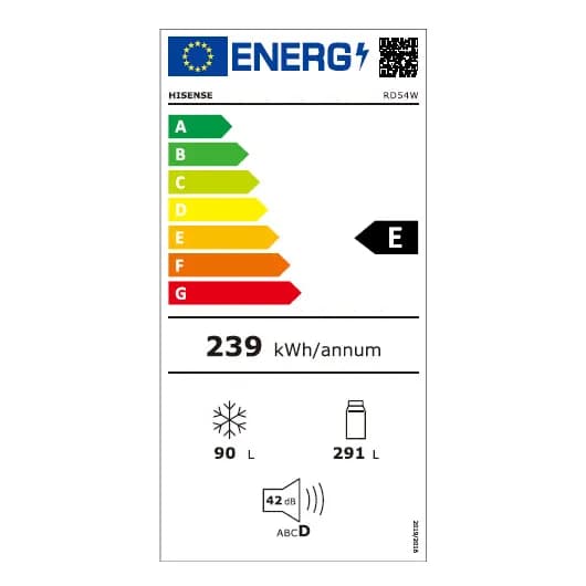 מקרר Hisense RD54W מקפיא עליון 381 ליטר No Frost בצבע לבן יבואן רשמי