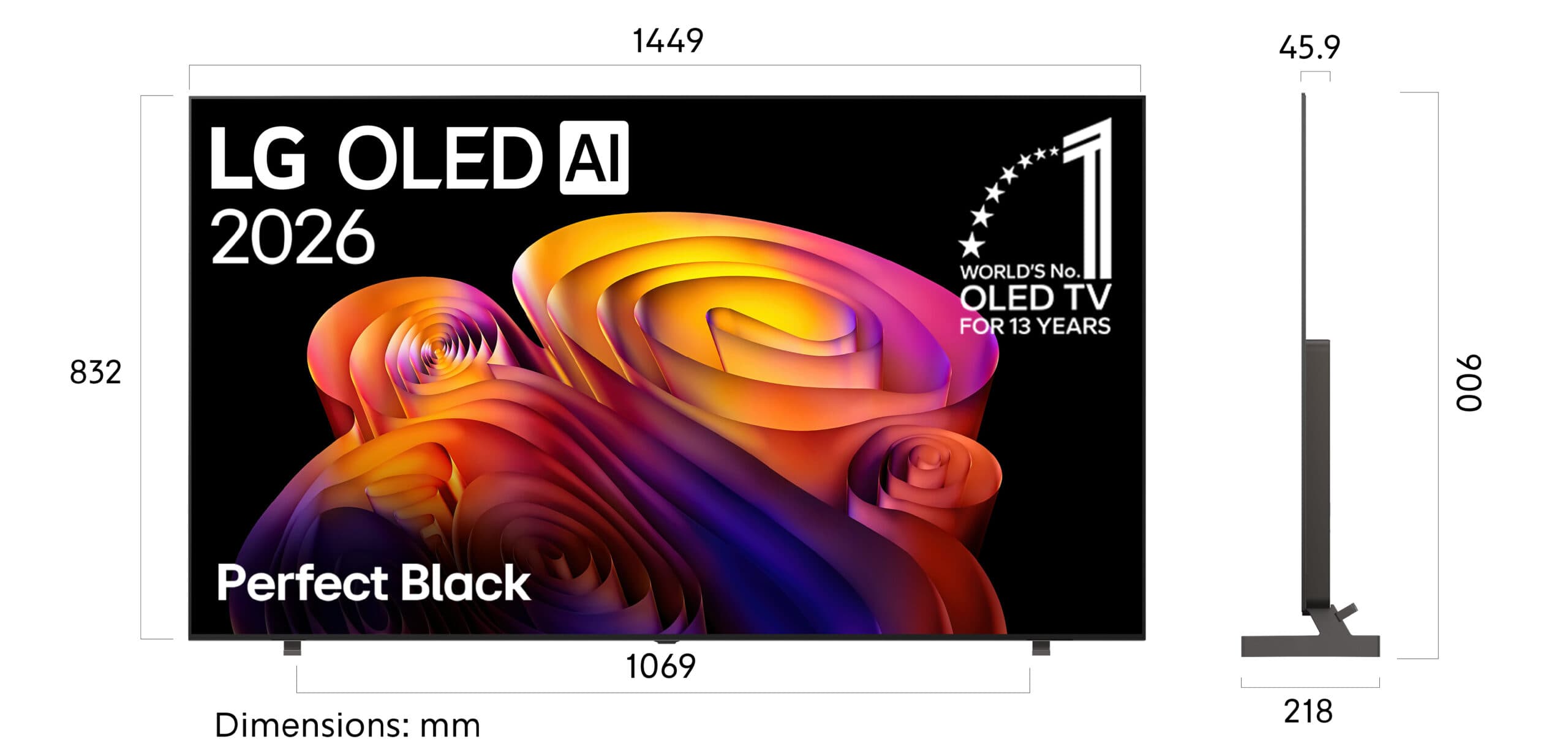 טלוויזיה חכמה 65 אינץ׳ LG OLED65B6ELA - מסך OLED 4K, קצב רענון 120Hz ומערכת webOS 26 - יבואן רשמי