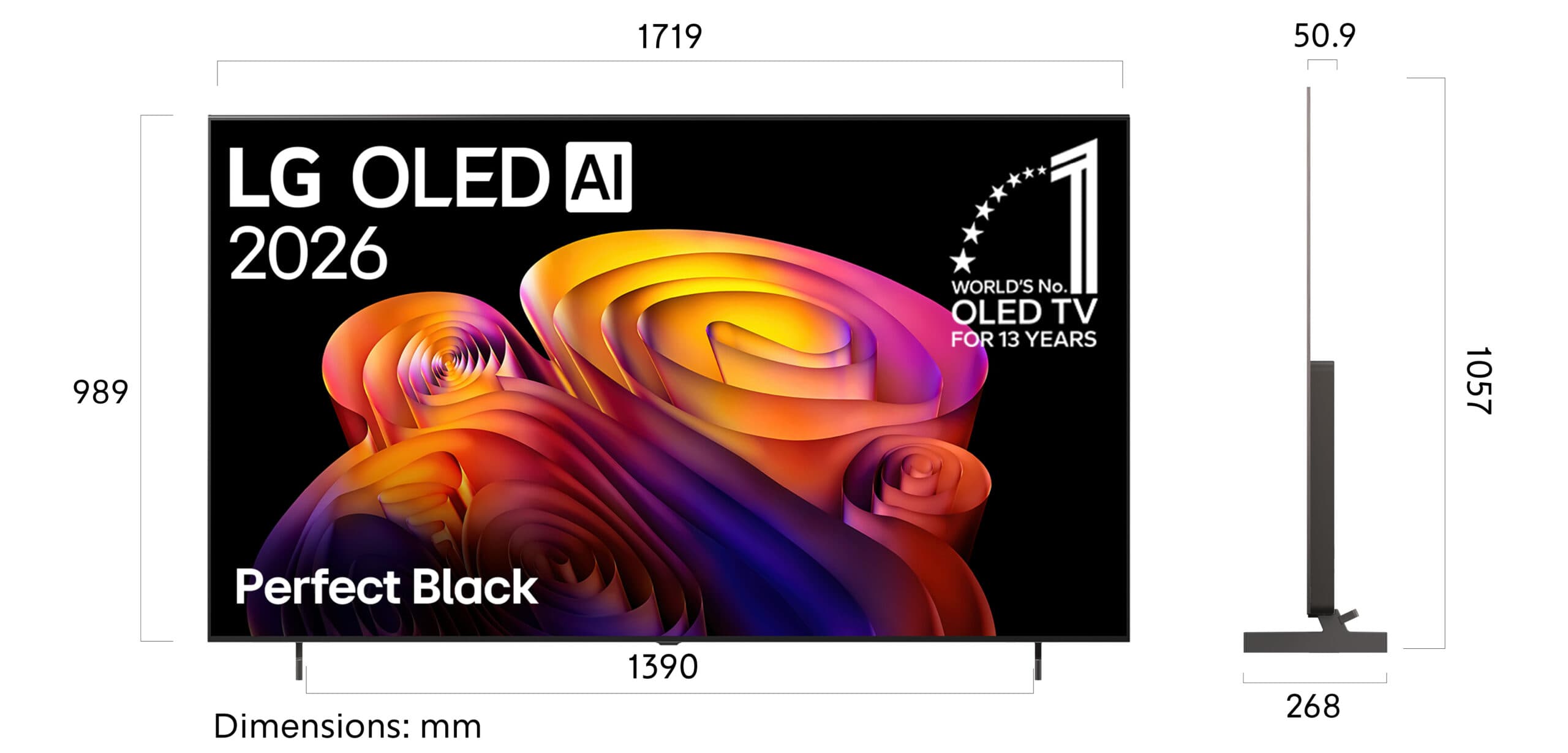 טלוויזיה חכמה 77 אינץ׳ LG OLED77B6ELA - מסך OLED 4K, קצב רענון 120Hz ומערכת webOS 26 - יבואן רשמי