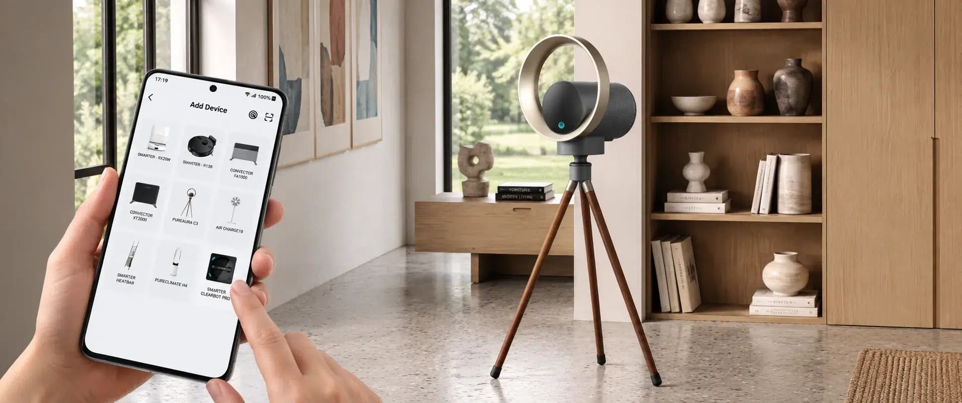 מטהר אוויר חכם 3 ב־1 SMARTER PureAura C3 עם מאוורר, חיישן PM2.5 ושליטה באפליקציה - יבואן רשמי