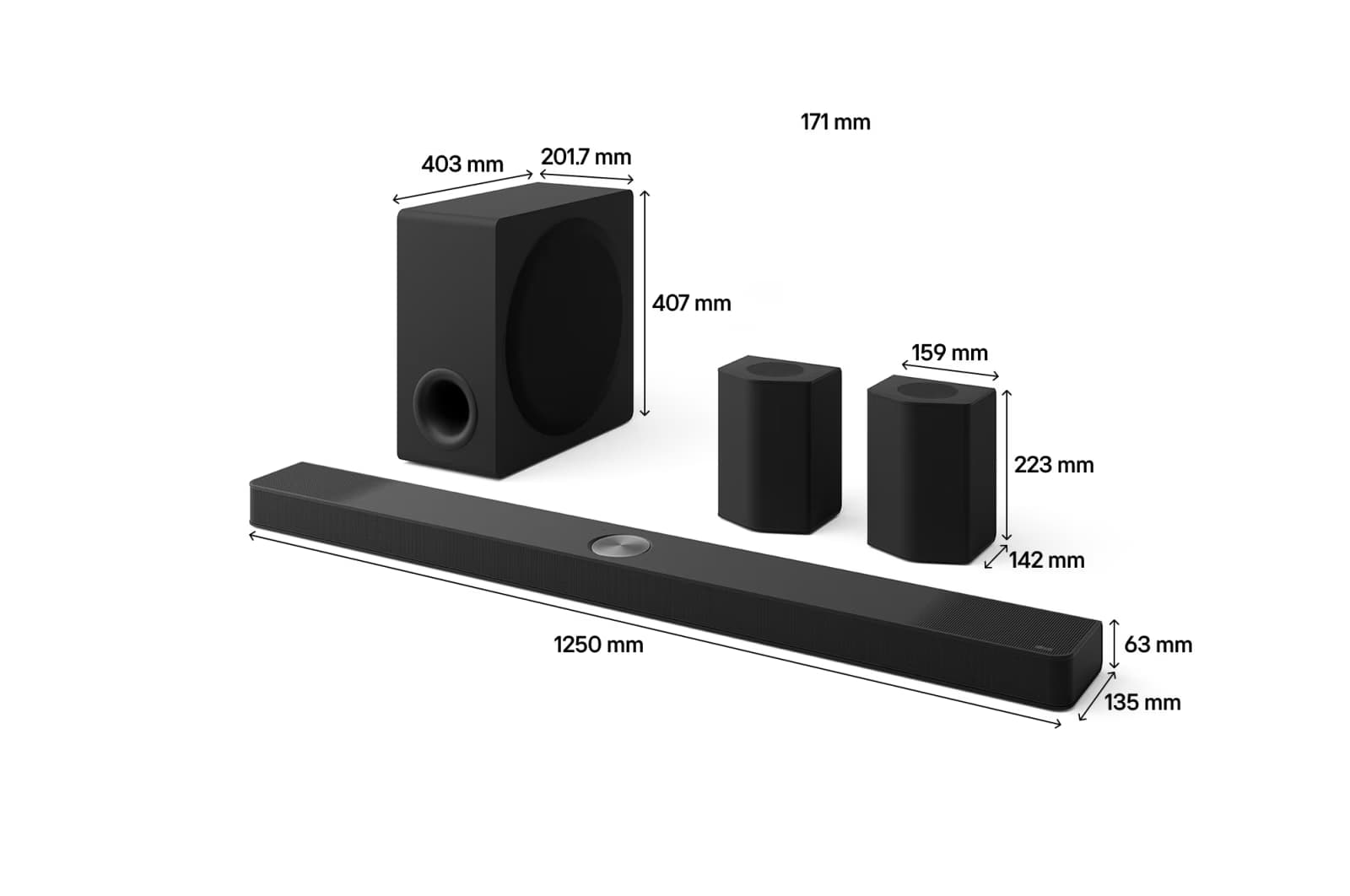 מקרן קול LG S95AR ‏810W עם Dolby Atmos, סאב ורמקולים אחוריים | יבואן רשמי