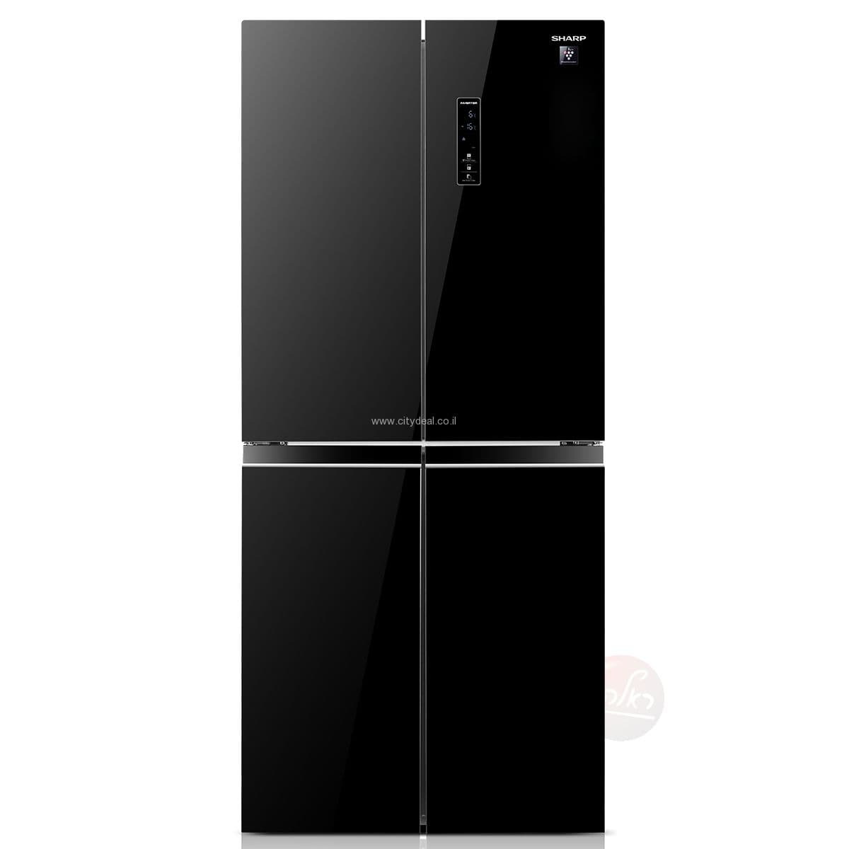 מקרר 4 דלתות SHARP SJ8435BL – בנפח 401 ליטר זכוכית שחורה No-Frost | יבואן רשמי-משלוח מהיר