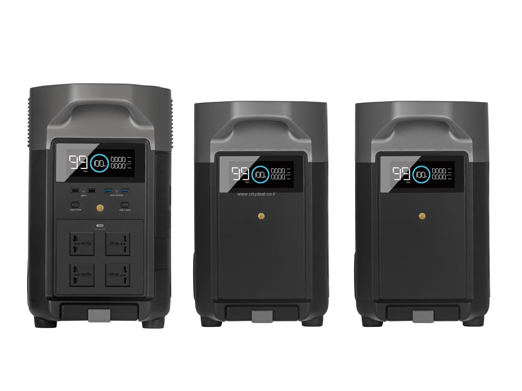 תחנת כח ניידת DELTA ECOFLOW PRO 3600 + זוג תאי הרחבה PRO 3600 בהספק 10.8kWh