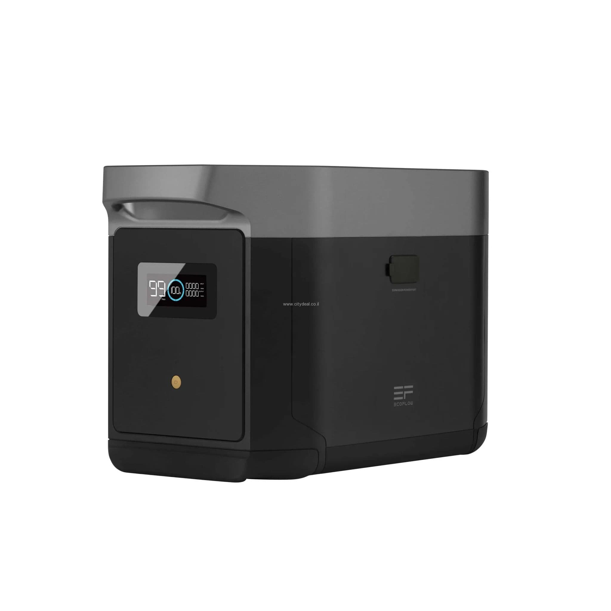 EcoFlow Delta Max 2000 – תא הרחבה לתחנת כוח 2016Wh | טעינה מהירה | יבואן רשמי