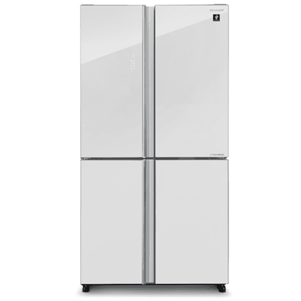 מקרר 4 דלתות Sharp SJ-8590-WH בנפח 525 ליטר No Frost גימור זכוכית לבנה עם פיקוד שבת | יבואן רשמי