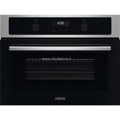 תנור בנוי משולב מיקרוגל Zanussi ZVENM7X1 43 ליטר, גובה 45 ס״מ | יבואן רשמי