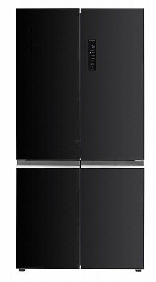 מקרר 4 דלתות מקפיא תחתון 600 ליטר General GE780GB זכוכית שחורה יבואן רשמי