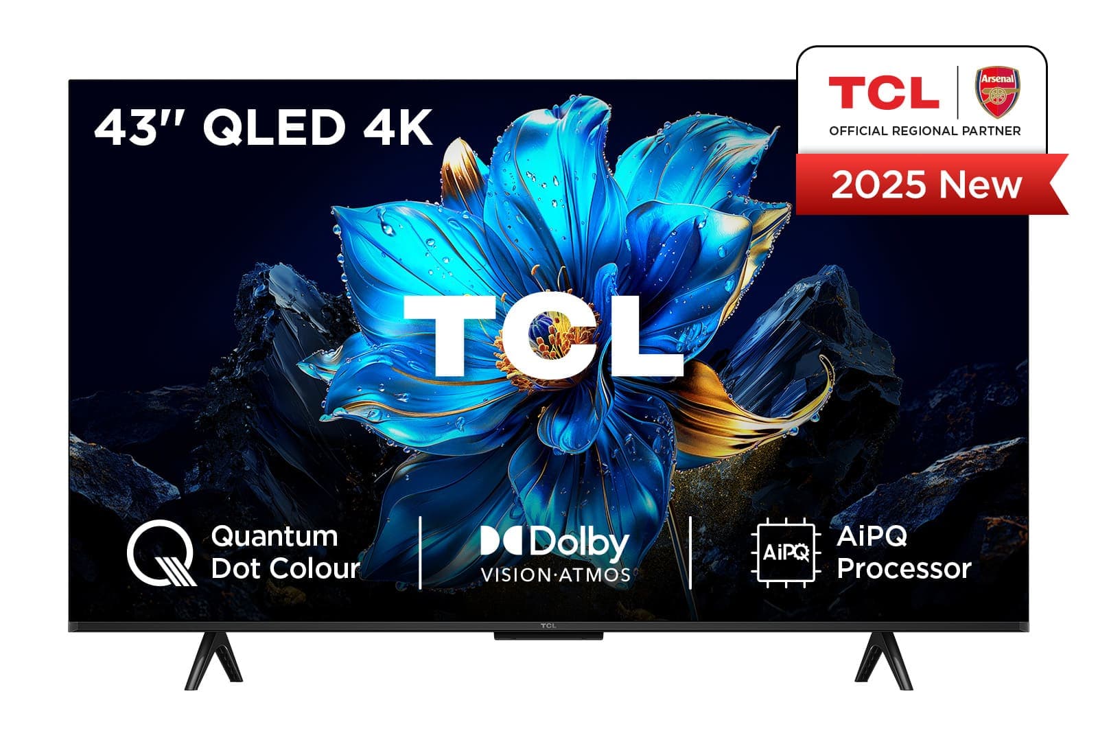 טלוויזיה חכמה 43 אינץ' TCL 43P7K מסך QLED 4K עם Google TV - יבואן רשמי