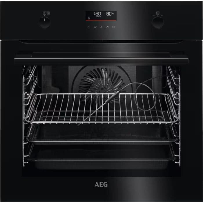 תנור פירוליטי AEG BPK556260B תוצרת גרמניה-גימור זכוכית שחורה