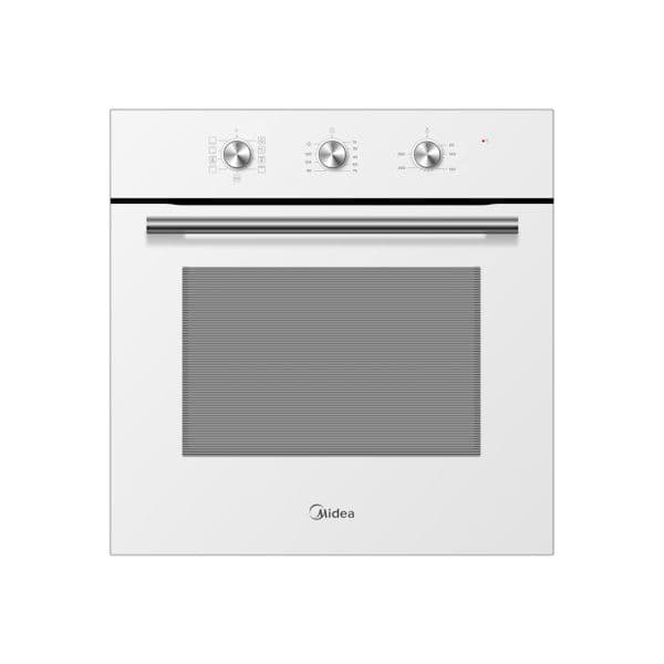 Midea 65DME30004 תנור אפייה בנוי מכני מידאה 70 ליטר טורבו זכוכית לבנה 8 תוכניות 3000W - יבואן רשמי | משלוח מהיר