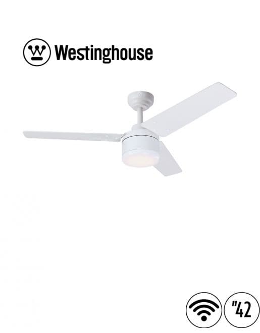 מאוורר תקרה WESTINGHOUSE TALIA 73175 בקוטר 42 אינץ' עם WIFI חכם כולל מנוע DC שקט, תאורה ושלט | יבואן רשמי