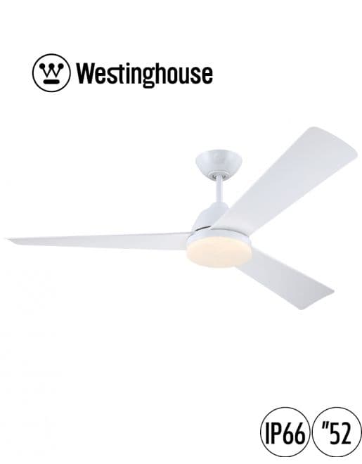 מאוורר תקרה WESTINGHOUSE OCEAN 73192 וסטינגהאוס 52 אינץ' IP66 לפרגולה פתוחה עם שלט ותאורה יבואן רשמי