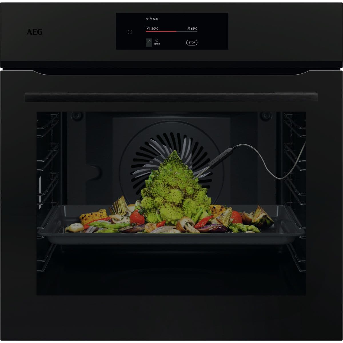 AEG ABE75722T – תנור בנוי פירוליטי שחור מט מסדרת 7000 עם AirFry | יבואן רשמי