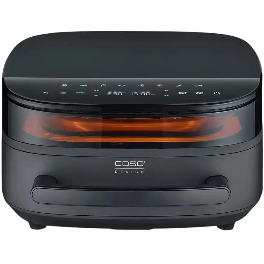 סיר טיגון ובישול ללא שמן 6 ליטר CASO AirFry & PizzaChef כולל גריל והכנת פיצה יבואן רשמי | משלוח מהיר