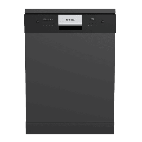 מדיח כלים רחב Toshiba DW-14F7ME(B)-IL טושיבה 60 ס"מ נירוסטה שחורה עם פתיחה אוטומטית ו-WiFi יבואן רשמי
