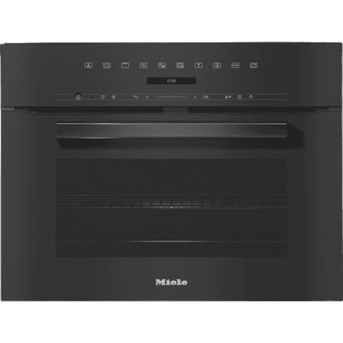 Miele H7240 BM - תנור אפייה בנוי קומפקטי משולב מיקרוגל 43 ליטר בצבע שחור זכוכית | יבואן רשמי