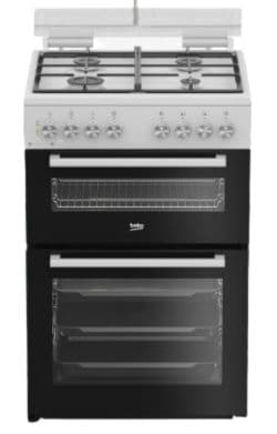 תנור משולב כיריים Beko KFDM62128BW בקו 60 ס"מ דו תאי לבן 110 ליטר עם 4 מבערי גז ופלטת שבת | יבואן רשמי-משלוח מהיר