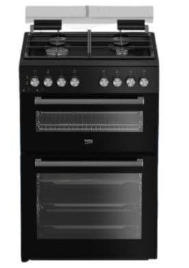 תנור משולב כיריים Beko KFDM62129BB בקו 60 ס"מ דו תאי שחור 110 ליטר עם 4 מבערי גז ופלטת שבת | יבואן רשמי-משלוח מהיר