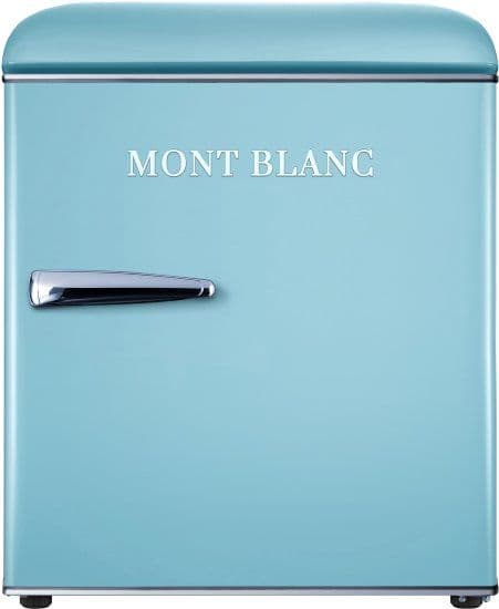 מקרר משרדי קטן Mont Blanc MBR-90DF-BLU מונט בלנק רטרו כחול 46 ליטר עם מקפיא שקט במיוחד - יבואן רשמי