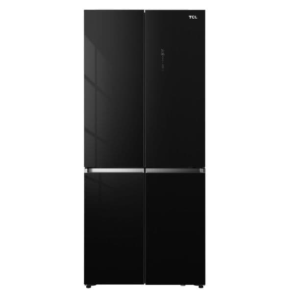 מקרר 4 דלתות TCL P599CDBG עם מקפיא תחתון של טי סי אל אינוורטר בנפח 466 ליטר זכוכית שחורה - יבואן רשמי | משלוח מהיר