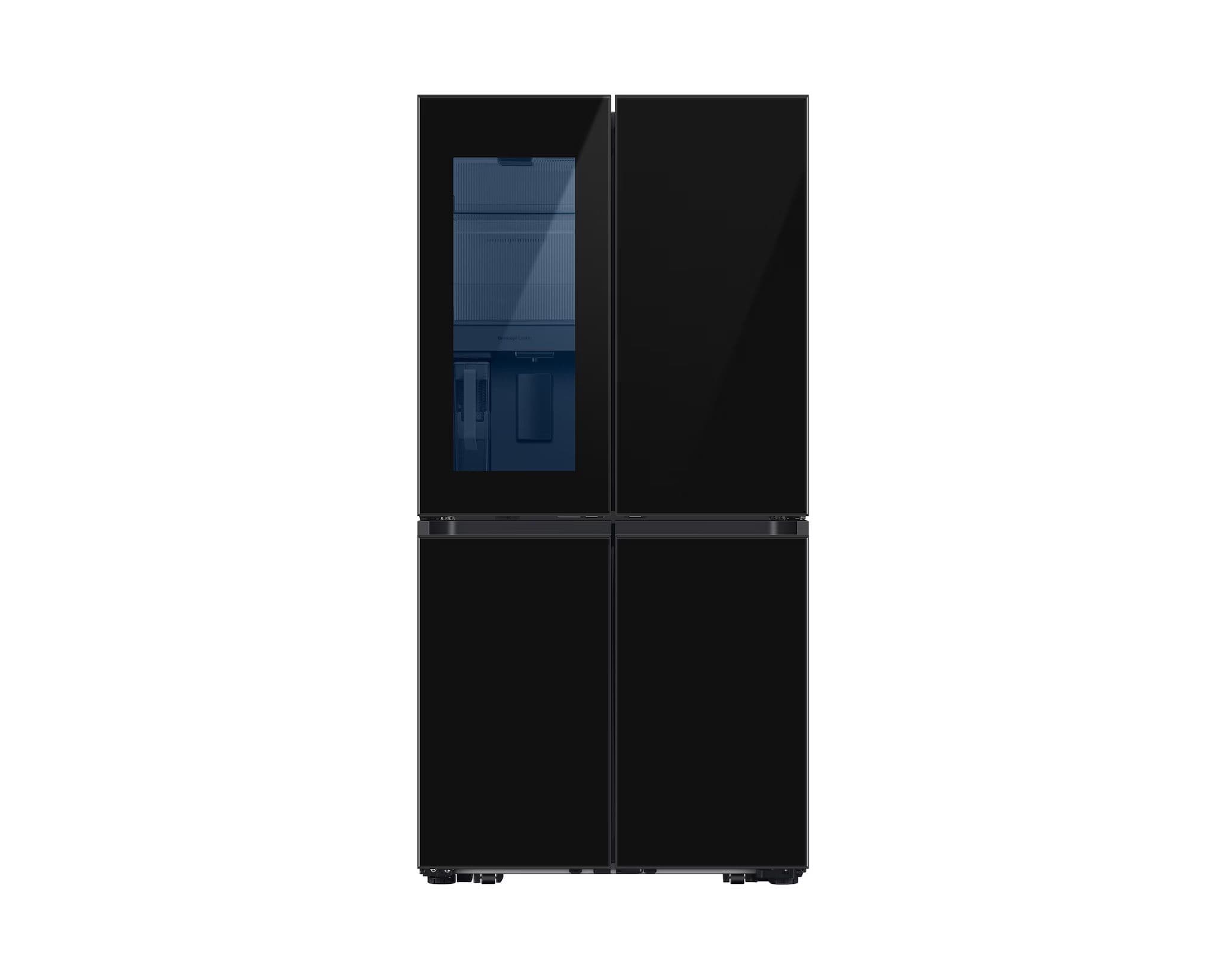 מקרר 4 דלתות Samsung BESPOKE RF65DB975 645 ליטר זכוכית שחורה עם דלת שקופה ו־Beverage Center