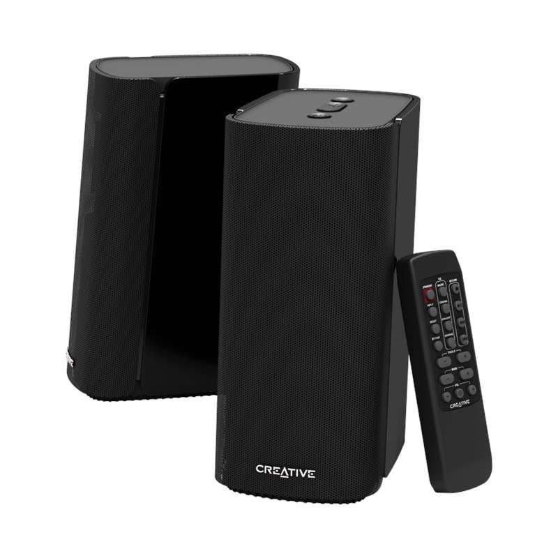 רמקולים למחשב Creative T100 קריאייטיב Hi-Fi 2.0 בעוצמת 80W עם כניסה אופטית ובלוטות' יבואן רשמי