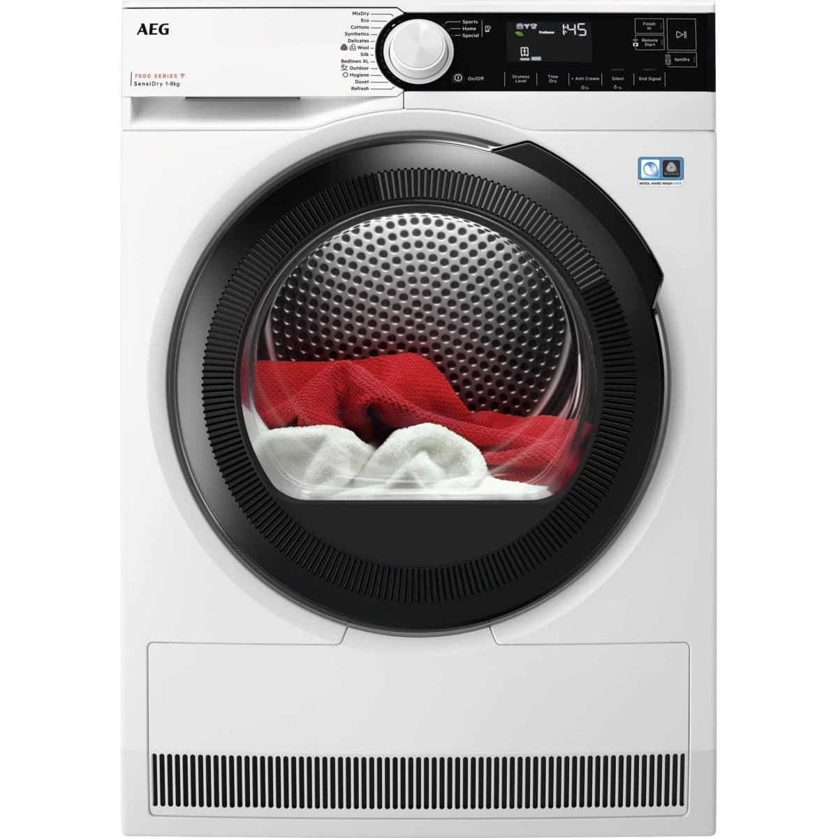 AEG T7384OBCM מייבש כביסה 8 ק"ג בטכנולוגיית Heat Pump אינוורטר בצבע לבן | יבואן רשמי