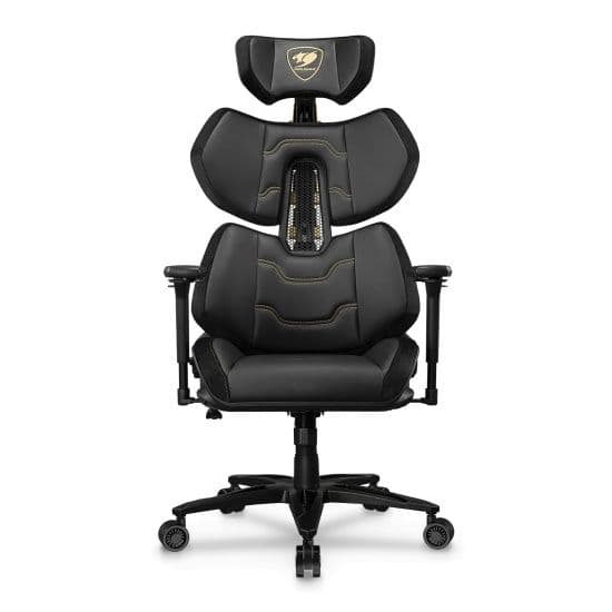 כיסא גיימינג קוגר COUGAR Terminator Elite Gold ארגונומי מקצועי מעור בסיס אלומיניום XL - יבואן רשמי