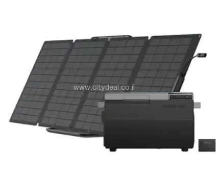 מקרר קמפינג ECOFLOW נטען באמצעות פאנלים סולאריים בשטח למחזור אנרגיה אינסופי
