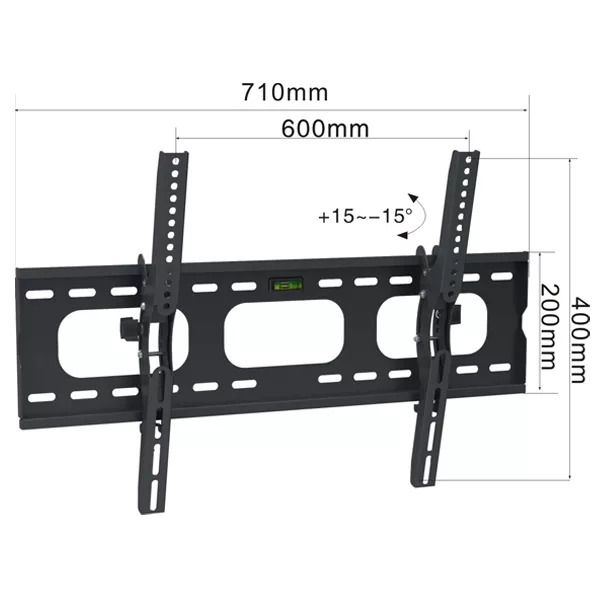 מימדים מתקן תליה לטלוויזיה PLB700T מרחק מהקיר 70 מ״מ ותקן VESA 700x400