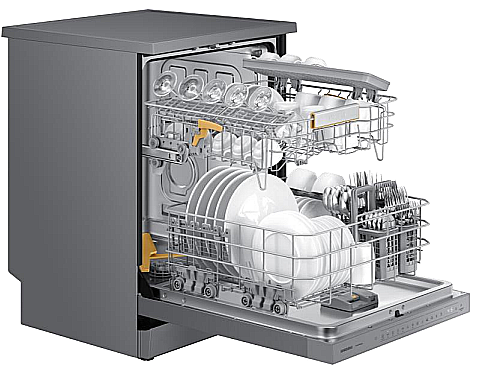 מדיח כלים Samsung DW60BS7300SL פתוח עם סלסלות מודולריות