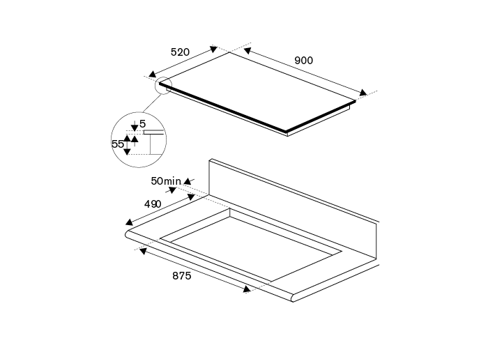 ������ ��������� ������ ����� 90 �"� Bertazzoni ��� P905I2M30NV ����� ����