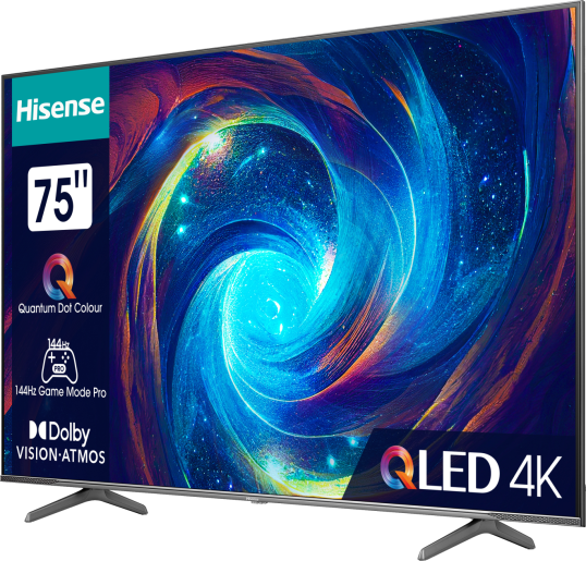 �������� ���� 75 ���� HISENSE ��� 75E7KQ PRO QLED 4K ����� ����