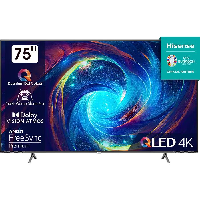 �������� ���� 75 ���� HISENSE ��� 75E7KQ PRO QLED 4K ����� ����