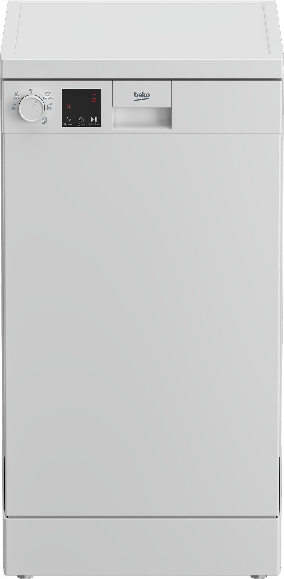 מדיח כלים צר Beko DVS05026W לבן - יעילות וחיסכון במקום מדיח כלים צר וחסכוני Beko DVS05026W בצבע לבן אלגנטי. מכיל 10 מערכות כלים, מציע 5 תוכניות הדחה מגוונות, כולל תוכנית מהירה של 30 דקות. חוסך באנרגיה עם דירוג E ומאפשר הדחת חצי כמות. פתרון מושלם למטבחים קטנים!