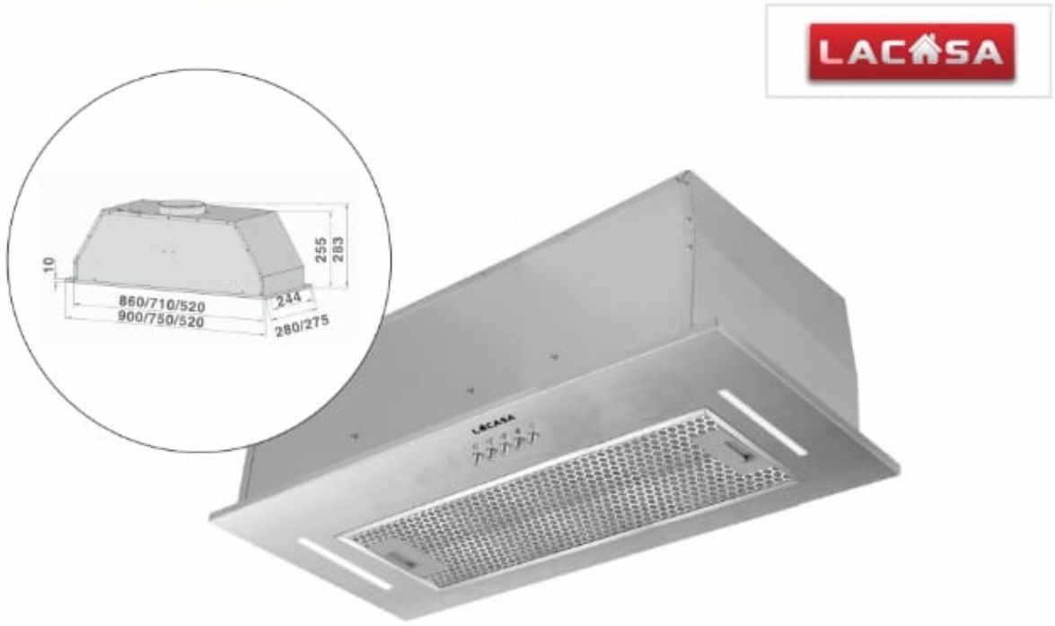 קולט אדים בנוי LACASA LC97213BIIX נירוסטה - יבואן רשמי קולט אדים בנוי LACASA LC97213BIIX נירוסטה - יבואן רשמי